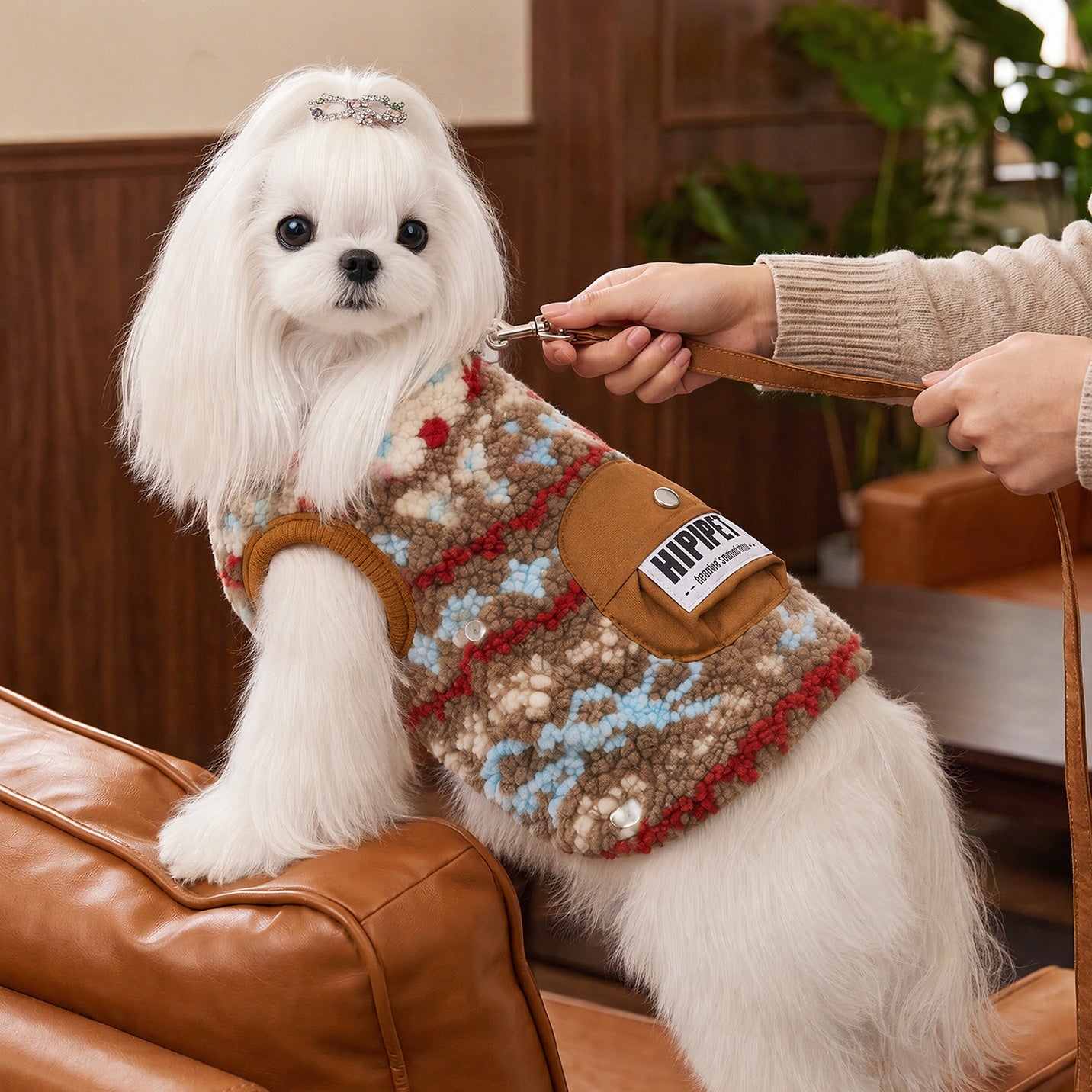 Cozy Sherpa Harness Vest with Pocket for Dogs