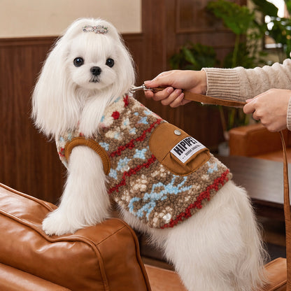 Cozy Sherpa Harness Vest with Pocket for Dogs