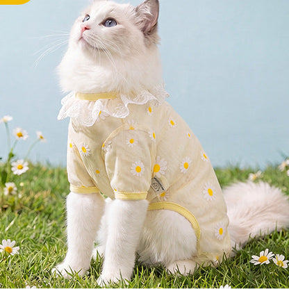 HipiDogs Daisy Anti-Shedding Cat Recovery Suit | Breathable Protective Onesie