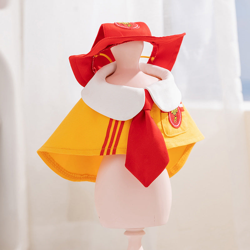 HipiDogs School Style Pet Outfit with Matching Hat