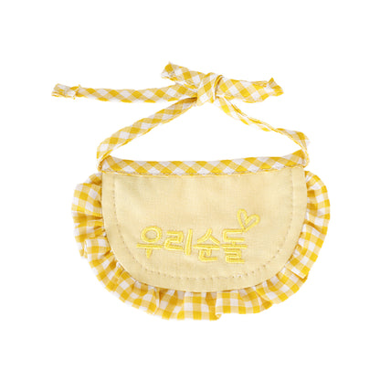 Korean Style Pet Bib Scarf for Dogs & Cats – Cute Ruffle Drool Bib, Soft & Adjustable