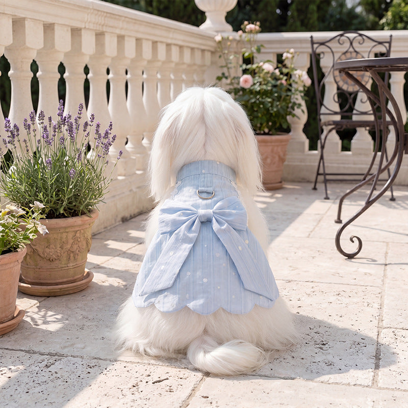 HipiDogs Elegant Bow Pet Dress | Lightweight Princess Dress for Small Dogs & Cats