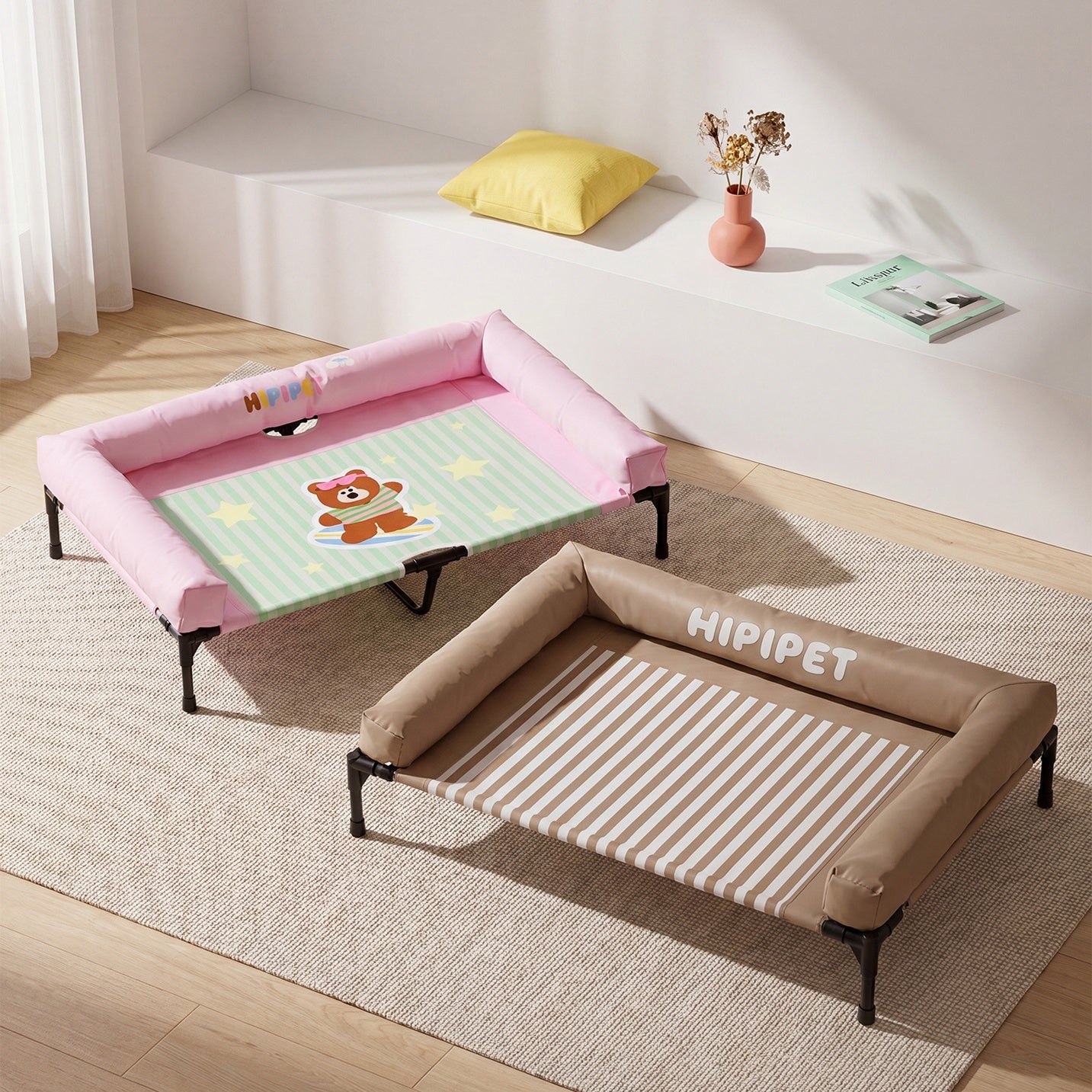 Elevated Dog Bed with Raised Bolsters for Indoor & Outdoor Use
