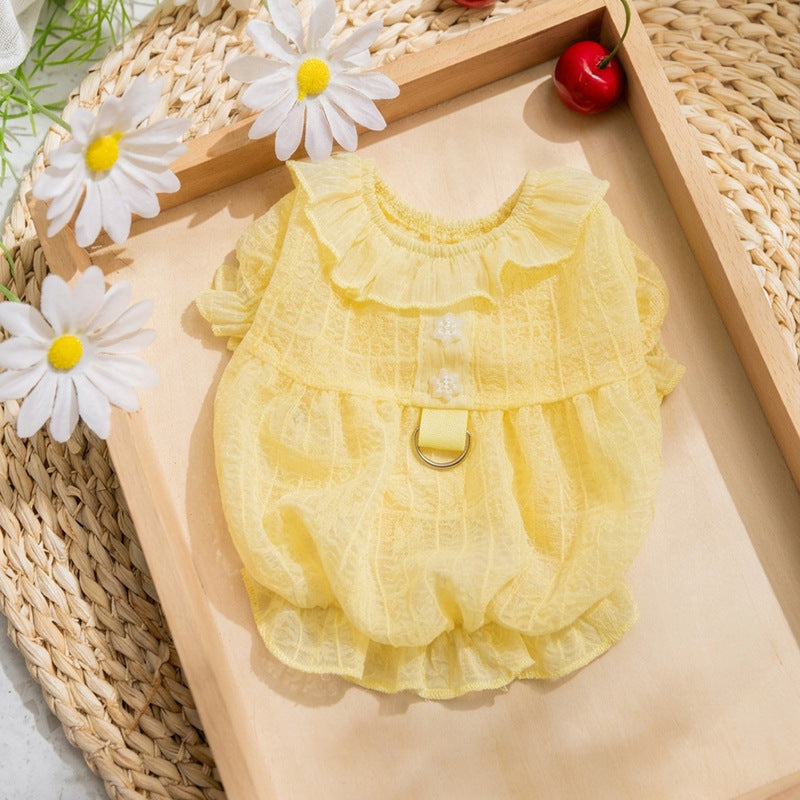 HipiDogs Polka Dot Ruffle Cat Dress | Lightweight Princess Dress