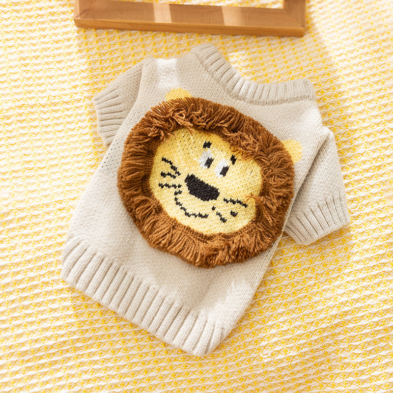 Lovely Lion Knit Sweater for Small Dogs