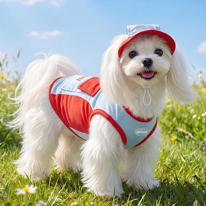 HipiDogs Summer Sun Protection Dog Harness Vest with Hat