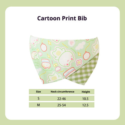 Cute Cartoon Pet Bandana Bibs-Soft Cotton Dog & Cat Scarf, Adjustable & Reversible