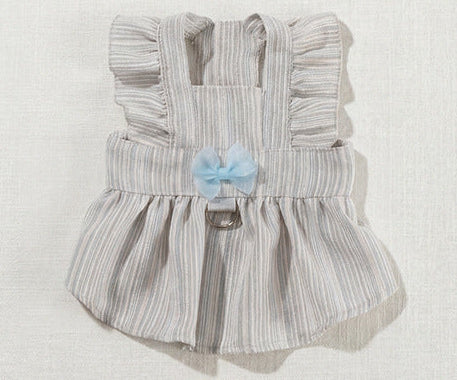 HipiDogs Elegant Harness Dress | Pleated Pet Dress with Matching Leash