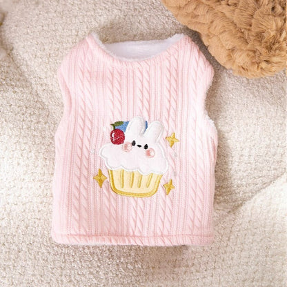 Cute Little Sweater for Cats – Avocado & Dog Embroidery