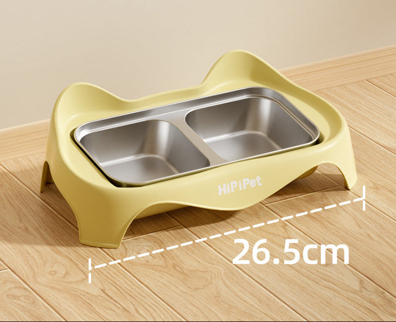 HipiDogs Elevated Double Pet Bowl | Stainless Steel Food & Water Feeder