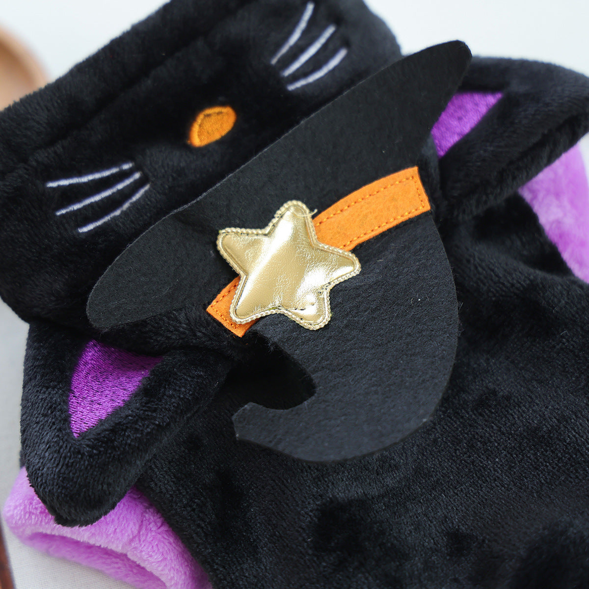 Halloween Black Cat Dog Costume – Witch Hat Hoodie for Small Dogs & Cats