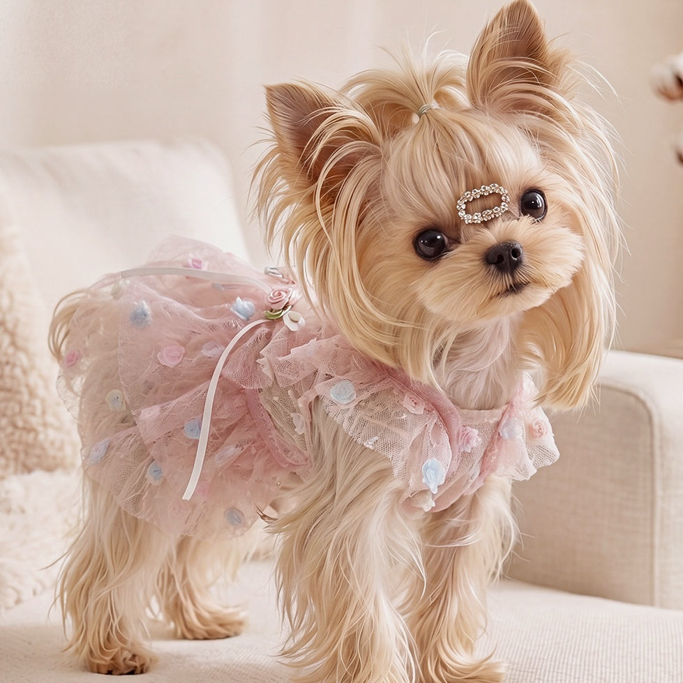 Elegant Lace Tulle Princess Dress for Dogs & Cats