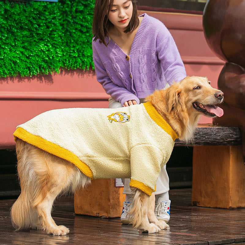 Milk Print Fleece Dog Sweater for Large Dogs Soft Cozy Puppy Jacket 3XL-8XL - product photo 6