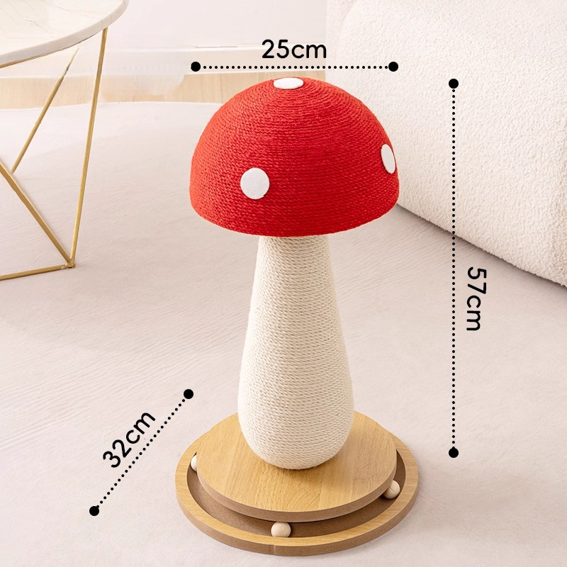 Interactive Mushroom Cat Scratcher with Playful Bunny Toy