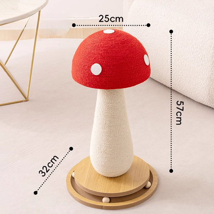 Interactive Mushroom Cat Scratcher with Playful Bunny Toy
