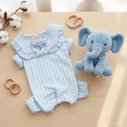 Cute Dog Pajamas with Ruffle Collar – Soft Four-Leg Pet Jumpsuit for Small Dogs