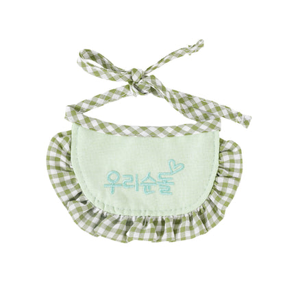 Korean Style Pet Bib Scarf for Dogs & Cats – Cute Ruffle Drool Bib, Soft & Adjustable
