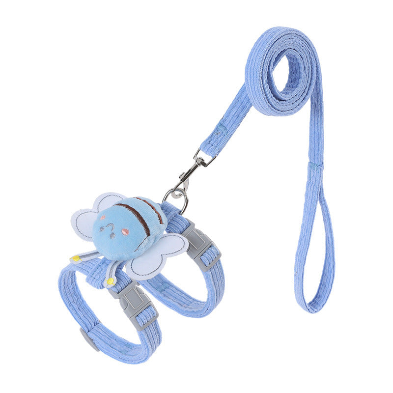 Cute Bee-Themed Cat and Dog Harness with Leash – Soft, Adjustable, and Escape-Proof for Outdoor Walks