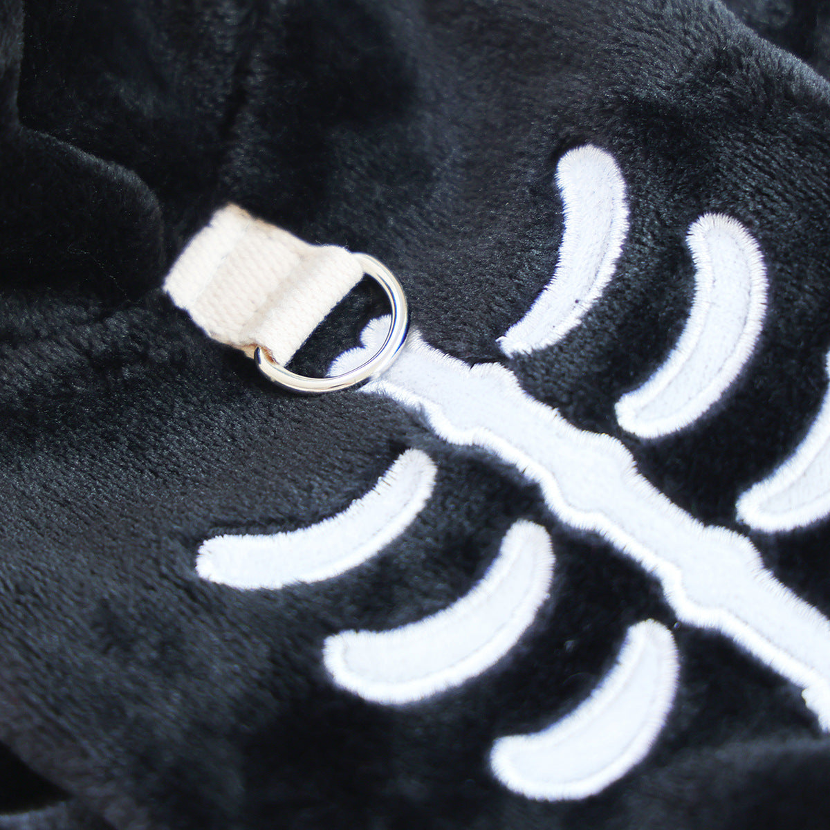 Halloween Dog Costume – Black Skeleton Hoodie with Pumpkin Hood for Small Dogs