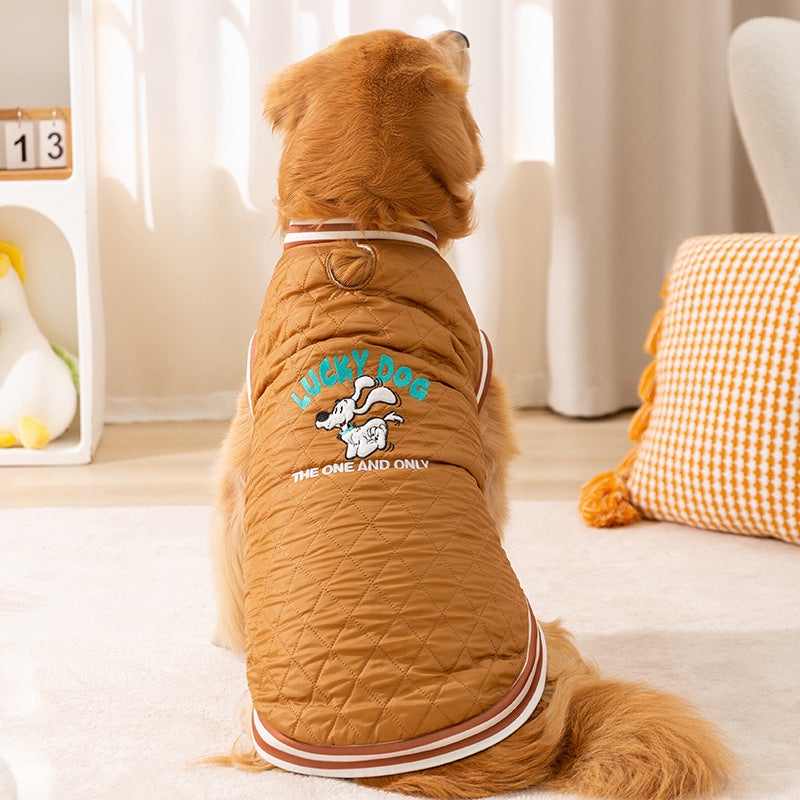 Yellow Puffer Dog Jacket for Large Dogs Warm Cozy Puppy Coat 3XL–8XL