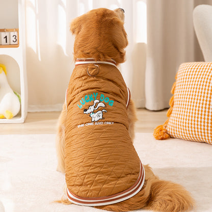 Yellow Puffer Dog Jacket for Large Dogs Warm Cozy Puppy Coat 3XL–8XL