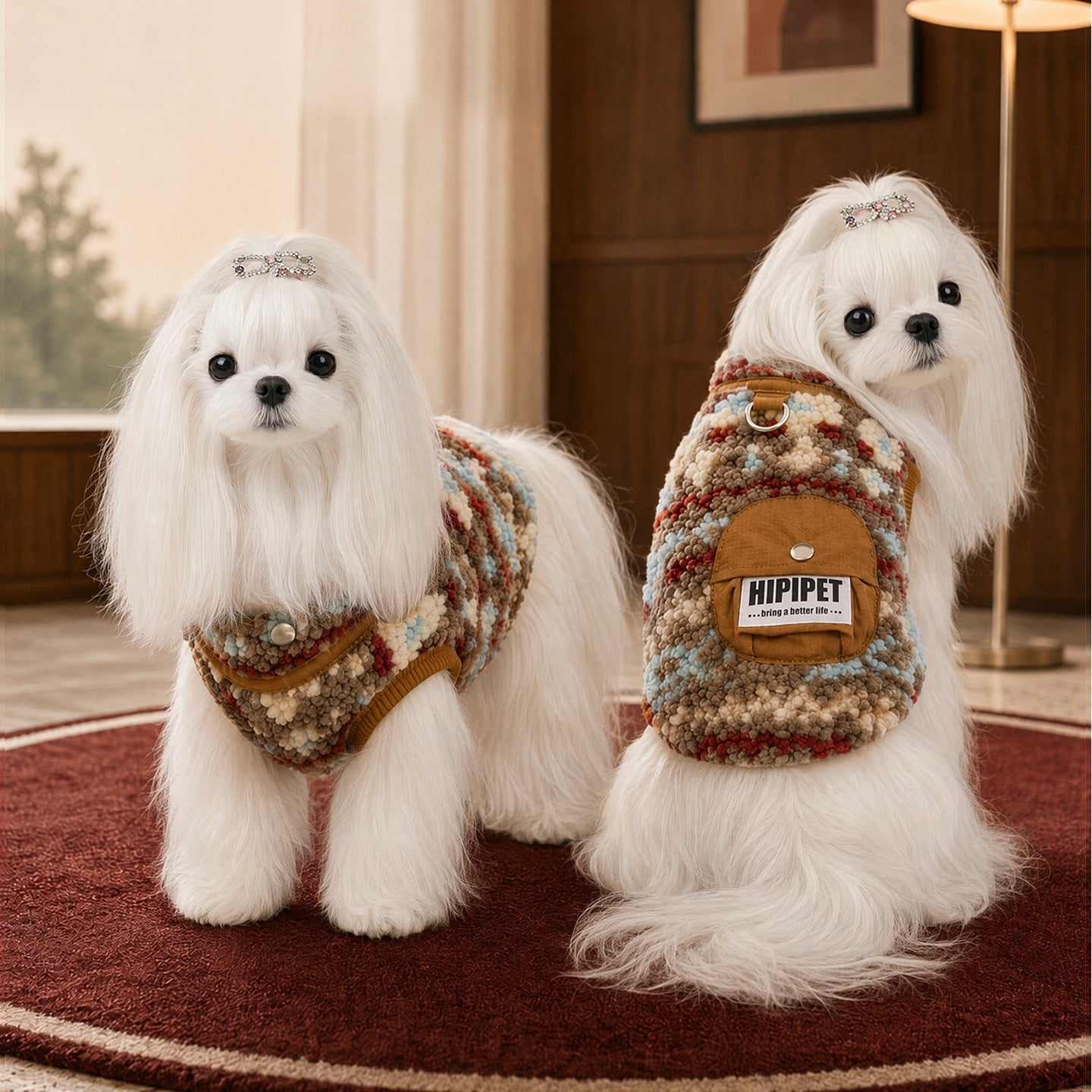 Cozy Sherpa Harness Vest with Pocket for Dogs