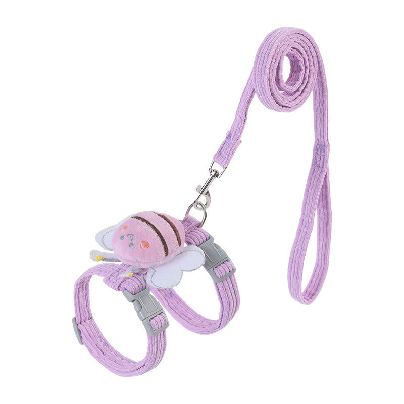 Cute Bee-Themed Cat and Dog Harness with Leash – Soft, Adjustable, and Escape-Proof for Outdoor Walks