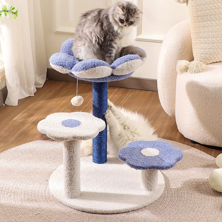Flower Cat Tree with Scratching Posts – Multi-Level Plush Cat Tower Playground & Climbing Tree