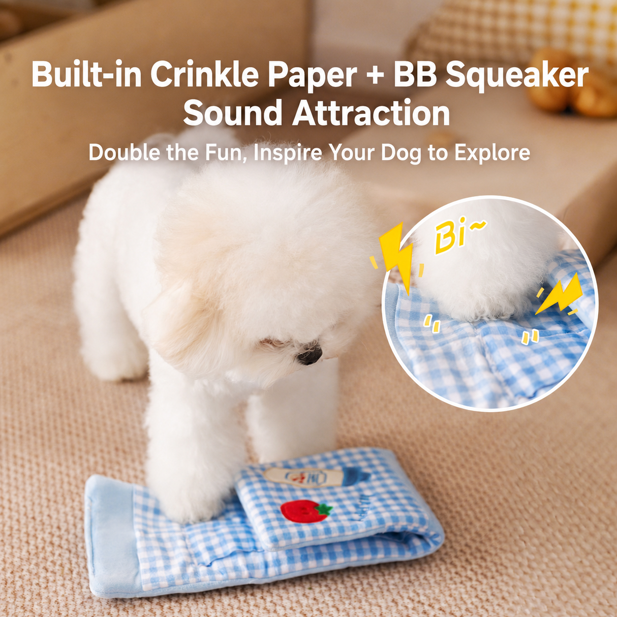 HipiDogs Interactive Snuffle Mat for Dogs | Plush Treat Puzzle Toy
