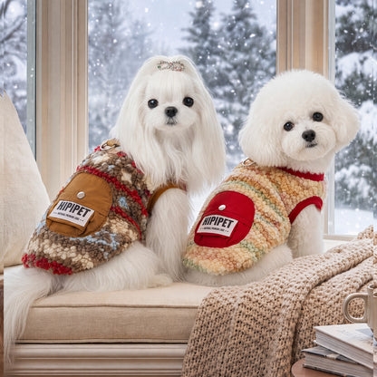 Cozy Sherpa Harness Vest with Pocket for Dogs