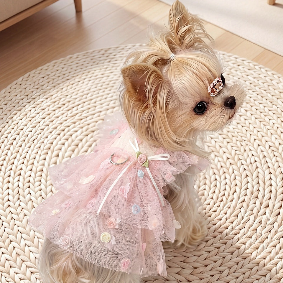 Elegant Lace Tulle Princess Dress for Dogs & Cats