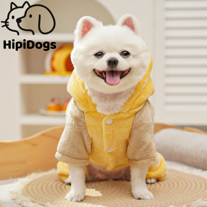 Warm Hooded Dog Coat for Small Dogs – Soft Fleece Winter Puppy Jacket, Cozy Thick Pet Outfit