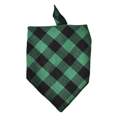 Christmas & Plaid Dog Bandana Bib – Soft Cotton Triangle Scarf for Small to Large Dogs