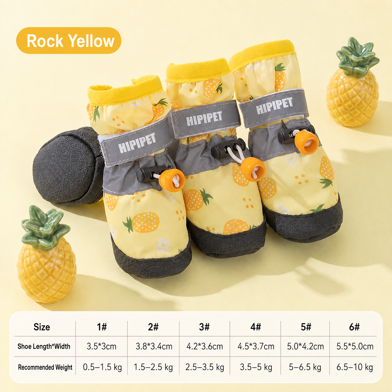 Waterproof Dog Rain Boots with Non-Slip Rubber Sole
