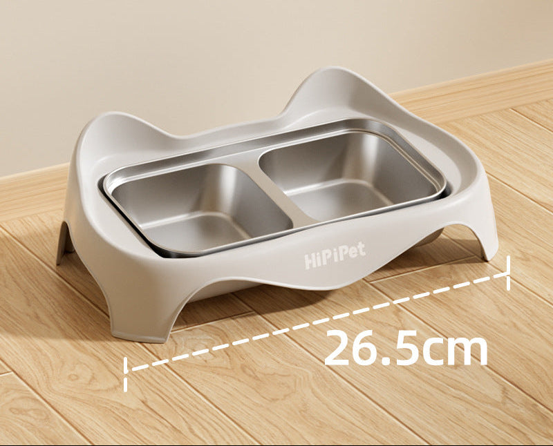 HipiDogs Elevated Double Pet Bowl | Stainless Steel Food & Water Feeder