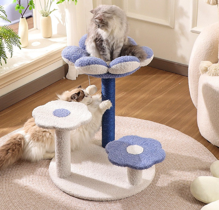 Flower Cat Tree with Scratching Posts – Multi-Level Plush Cat Tower Playground & Climbing Tree