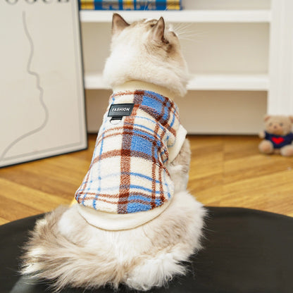 Plaid Dog Harness Vest with Leash Ring – Warm Soft Dog Jacket for Small Dogs, Adjustable Winter Pet Coat