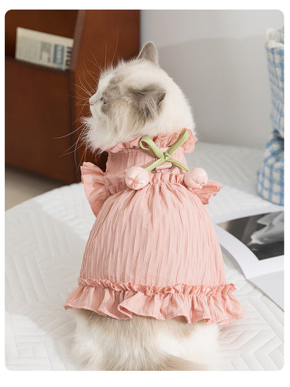 HipiDogs Princess Pet Dress – Elegant Ruffle Summer Outfit