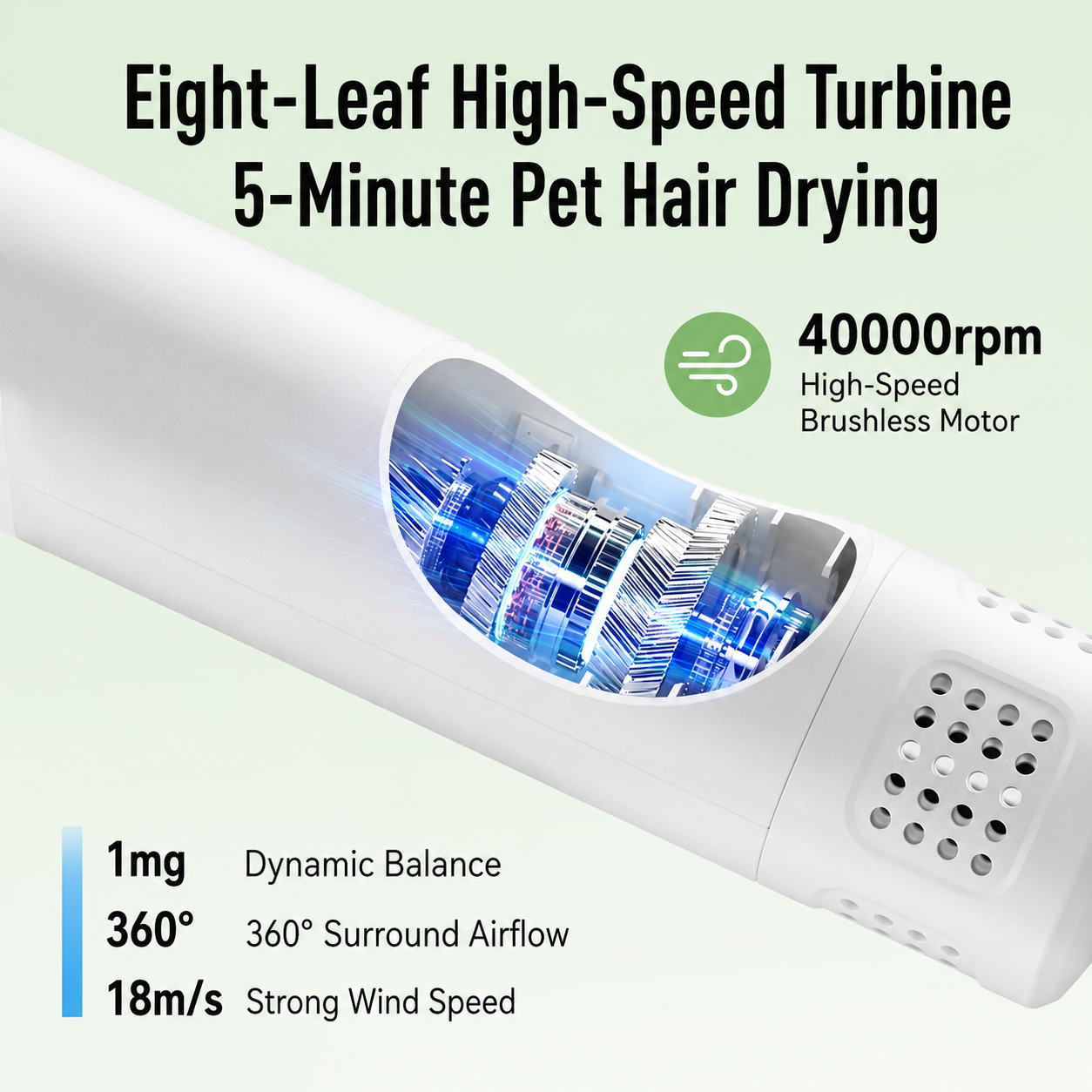 HipiDogs 2-in-1 Pet Dryer Brush | Adjustable Temperature & Low Noise Grooming Dryer