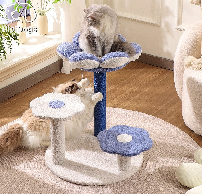 Flower Cat Tree with Scratching Posts – Multi-Level Plush Cat Tower Playground & Climbing Tree