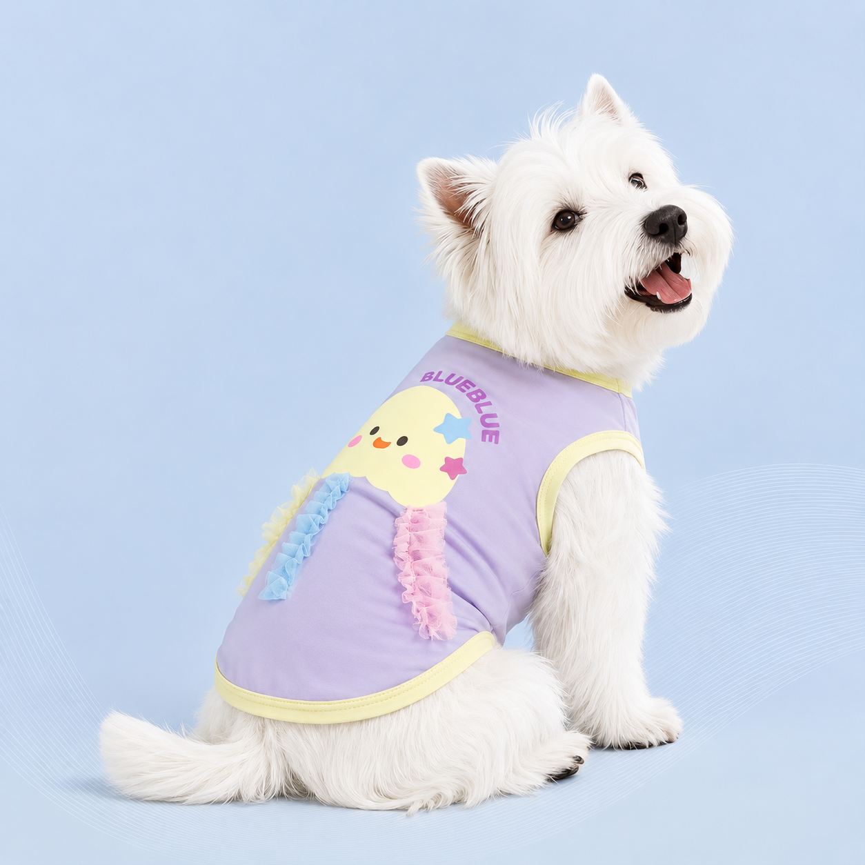HipiDogs Cooling Dog Shirt | Breathable Summer Pet T-Shirt with Cute Crab Print