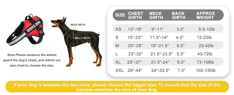 Service Dog Harness Vest – Adjustable No Pull Tactical Dog Harness with Reflective Straps for Large Dogs