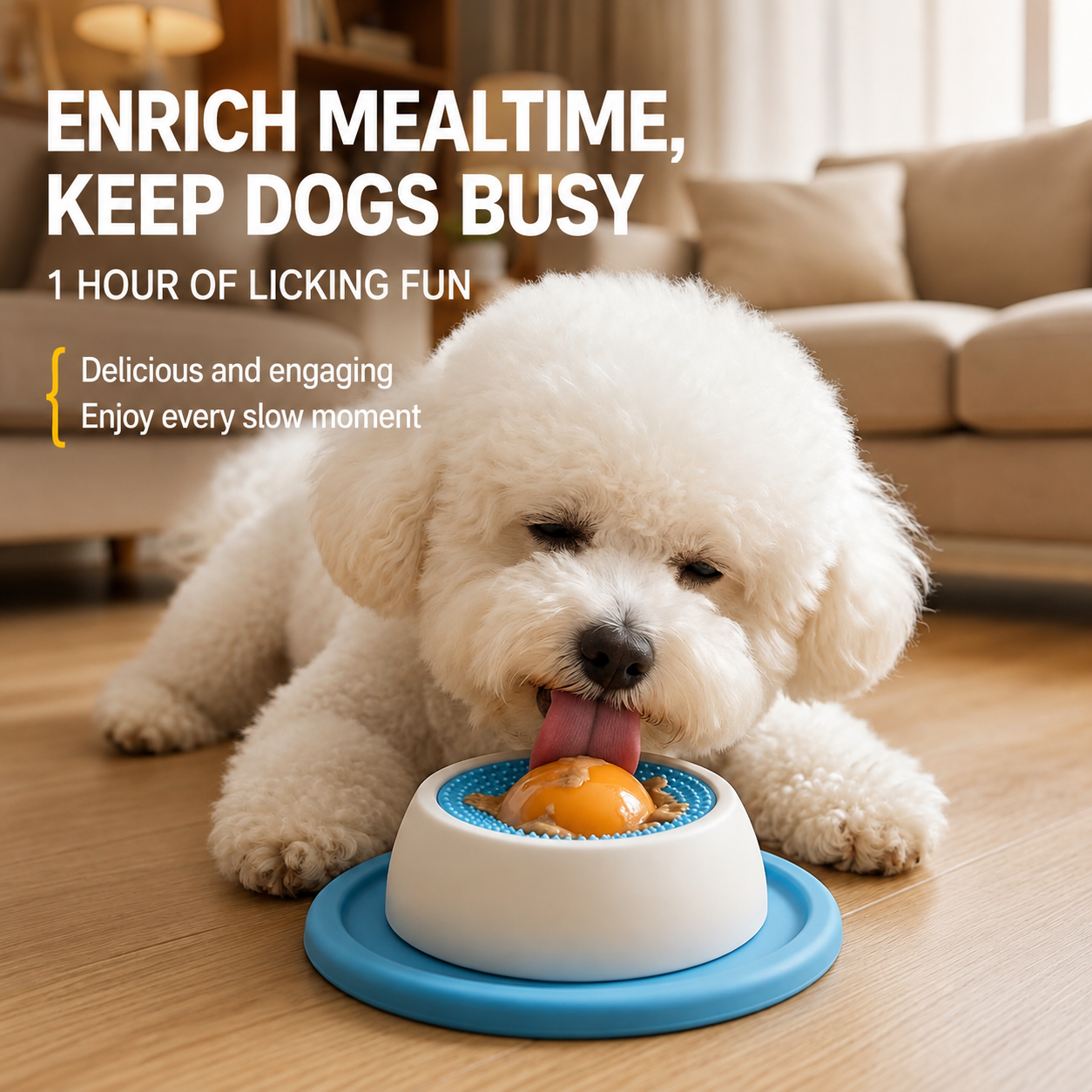 HipiDogs Slow Feeder Lick Bowl | Anti-Slip Interactive Feeding Bowl for Dogs & Cats