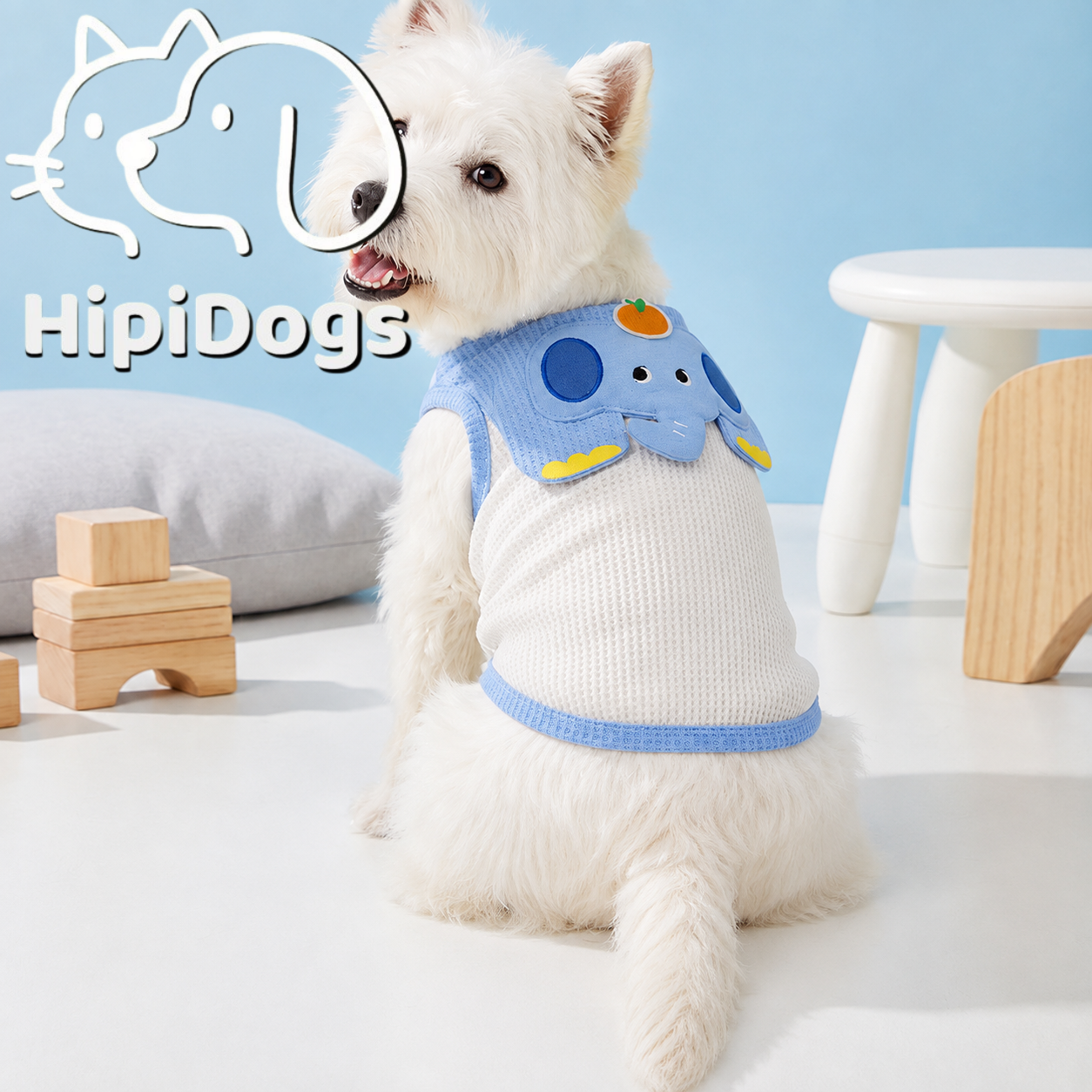 HipiDogs Elephant Cooling Dog Shirt | Breathable Summer Mesh Pet Vest