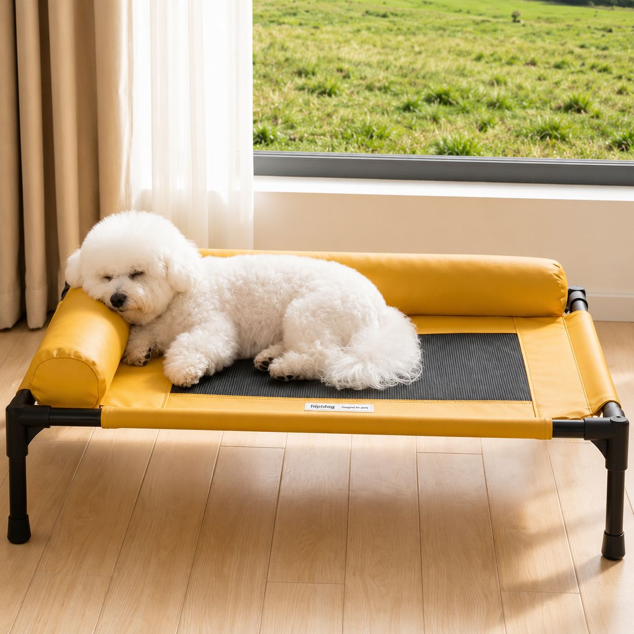 HipiDogs Elevated Cooling Dog Bed with Bolster | Raised Pet Cot