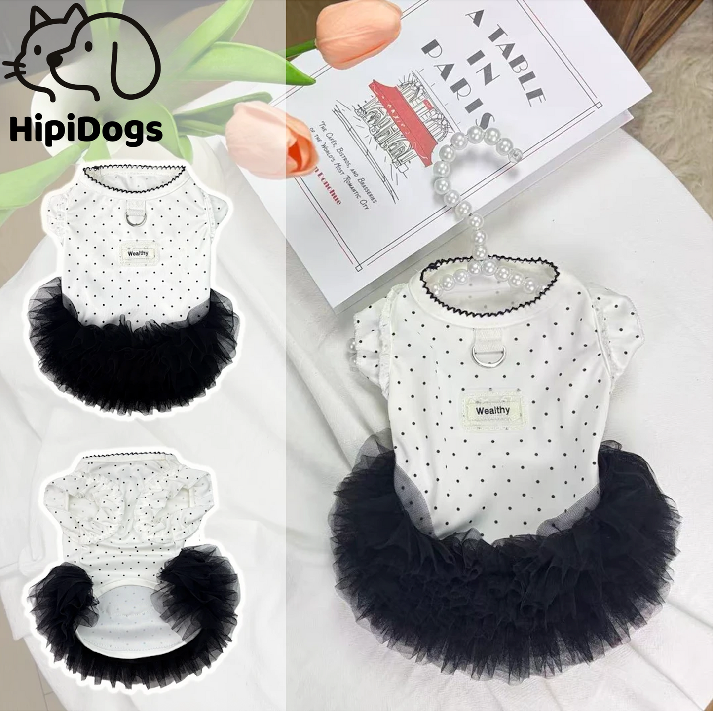 HipiDogs Polka Dot Tutu Dog Dress
