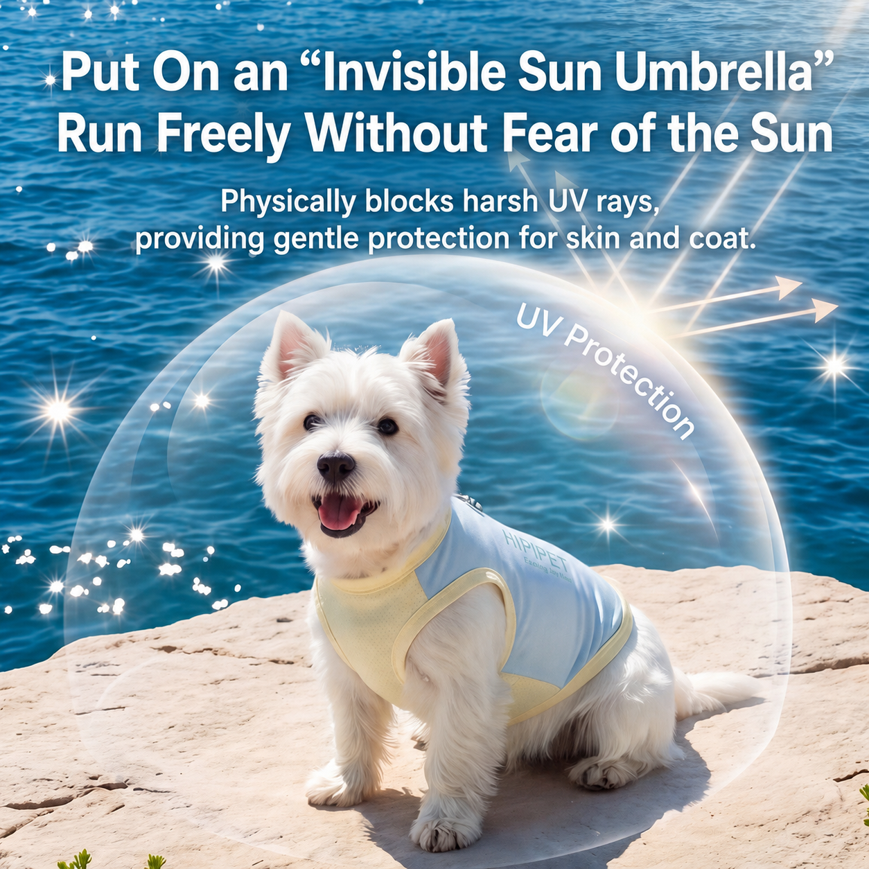 HipiDogs Cooling Dog Vest | Lightweight Breathable Summer Shirt for Dogs