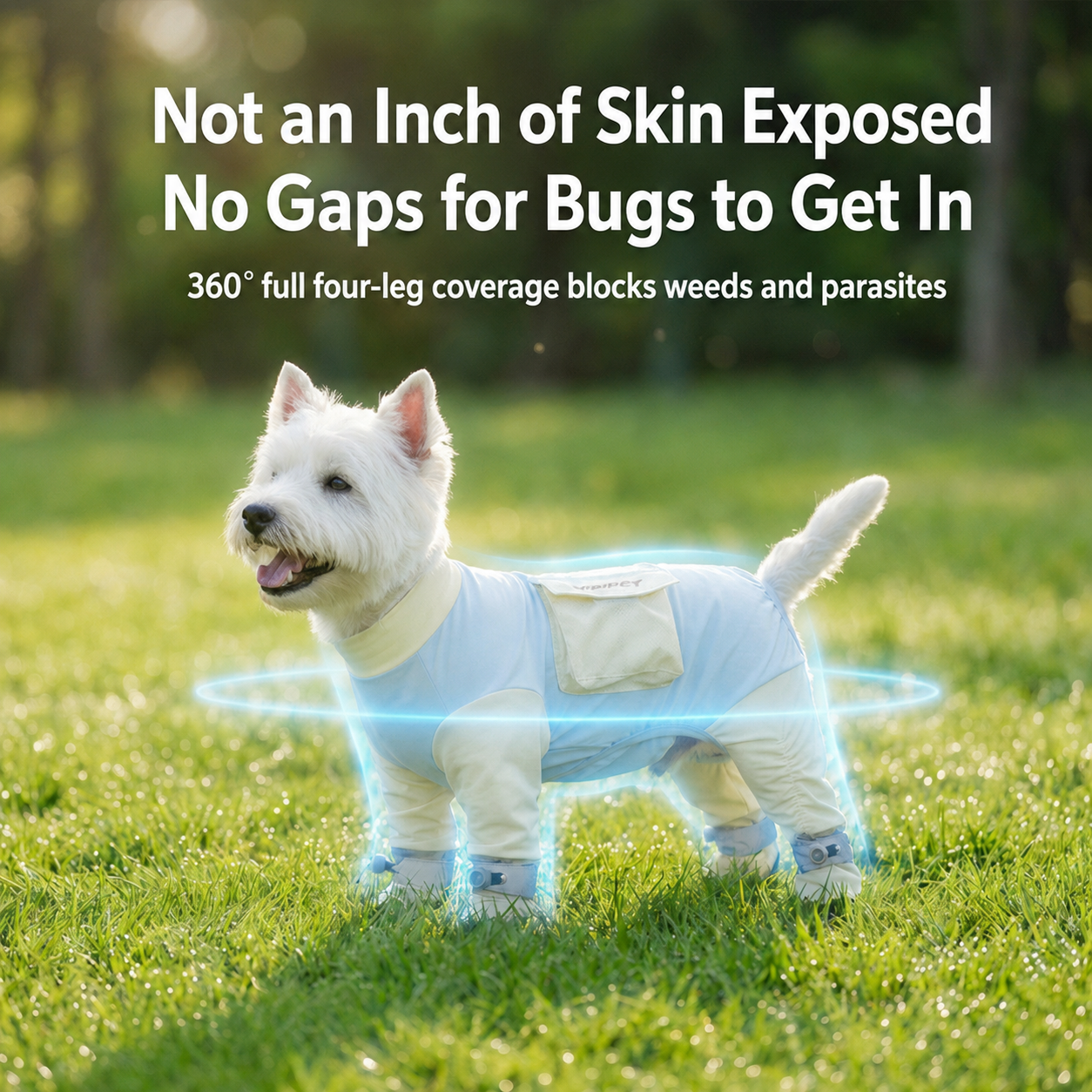 HipiDogs Full-Cover Dog Recovery Suit | Breathable Recovery Onesie for Dogs