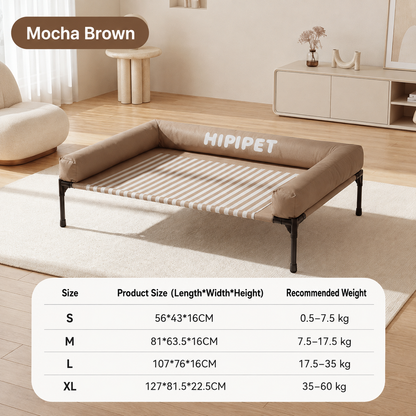 Elevated Dog Bed with Raised Bolsters for Indoor & Outdoor Use