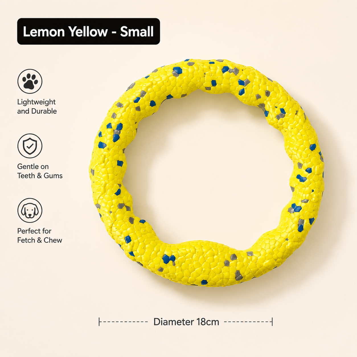 Floating Ring Dog Toy – Textured Fetch & Tug Toy for Outdoor and Water Play